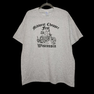 y2K Choppers Wisconsin Harley Biker Art HD XL Gray Vintage Style